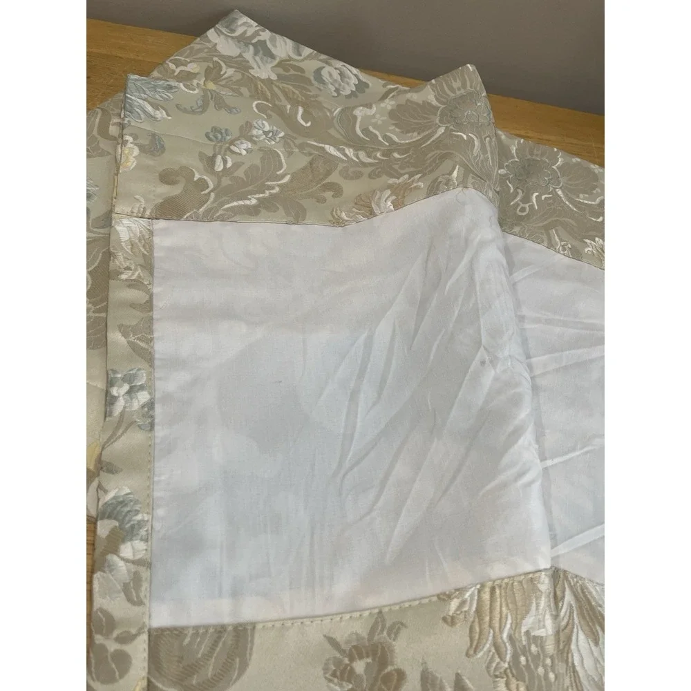 Marquis Waterford‎ Brona Blue Valance Floral Shiny Yellow Taupe 55x18